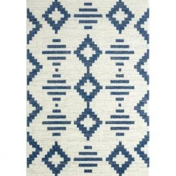 Casa Cream 6 ft. x 9 ft. Geometric Polypropylene Area Rug by Abani