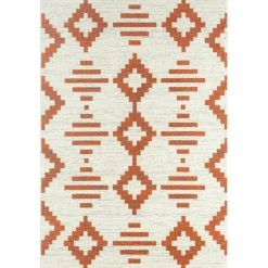 Casa Cream 4 ft. x 6 ft. Geometric Polypropylene Area Rug by Abani