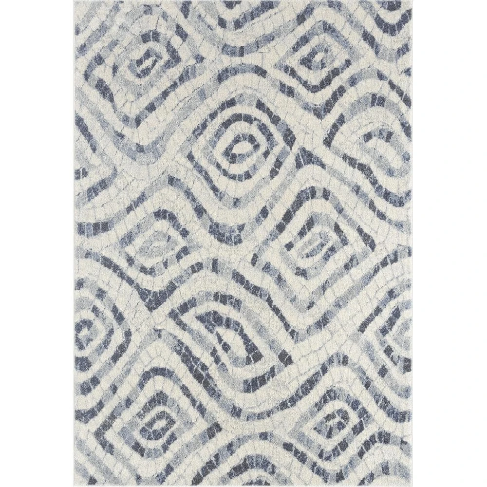 Cruz Cream 4 ft. x 6 ft. Geometric Polypropylene Area Rug by Abani