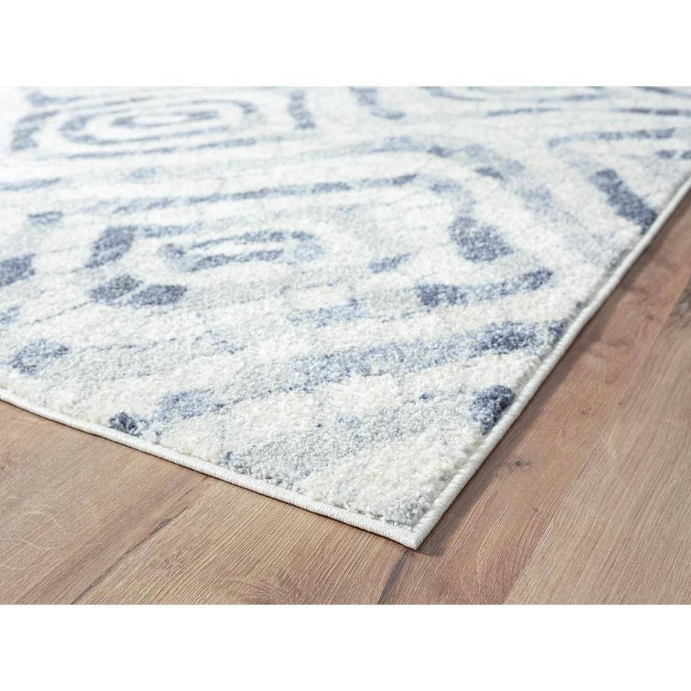 Cruz Cream 4 ft. x 6 ft. Geometric Polypropylene Area Rug by Abani - Image 3