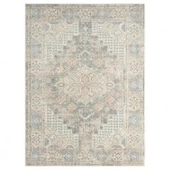 Milas Cream 5 ft. 3 ft. x 7 ft. 6 in. Oriental Polypropylene Area Rug by Abani