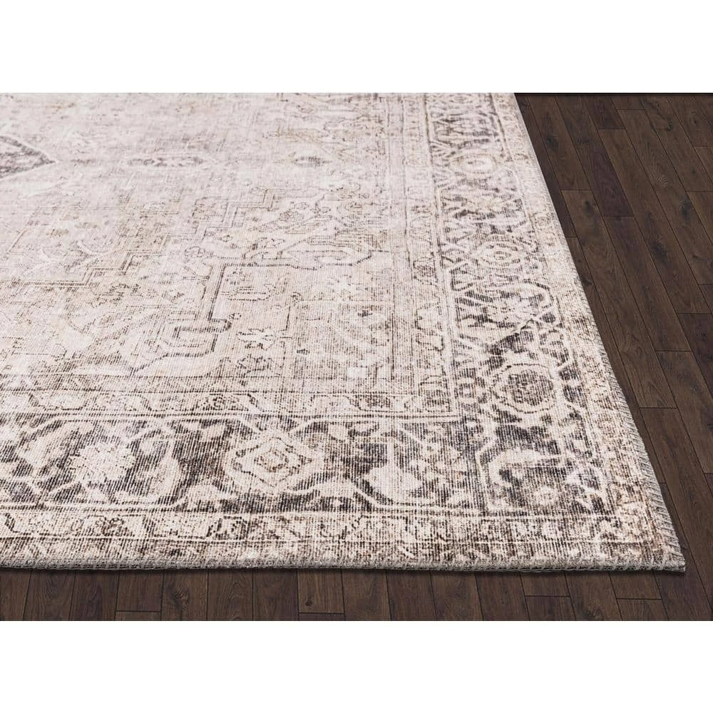 Paloma Cream 6 ft. x 9 ft. Oriental Polyester Area Rug by Abani - Image 2