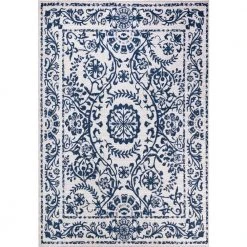 Abani Rugs Parker PAR110A Cream 5 ft. 3 in. x 7 ft. 6 in. Floral Medallion Rug