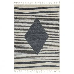 Tulum Cream 5.3 ft. x 7.6 ft. Striped Polypropylene Area Rug by Abani