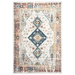 Azure Grey 7 ft. 9 in. x 10 ft. 2 in. Oriental Polyester Area Rug by Abani