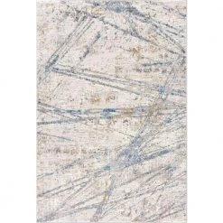 Dune Grey 6 ft. x 9 ft. Striped Polypropylene Area Rug by Abani