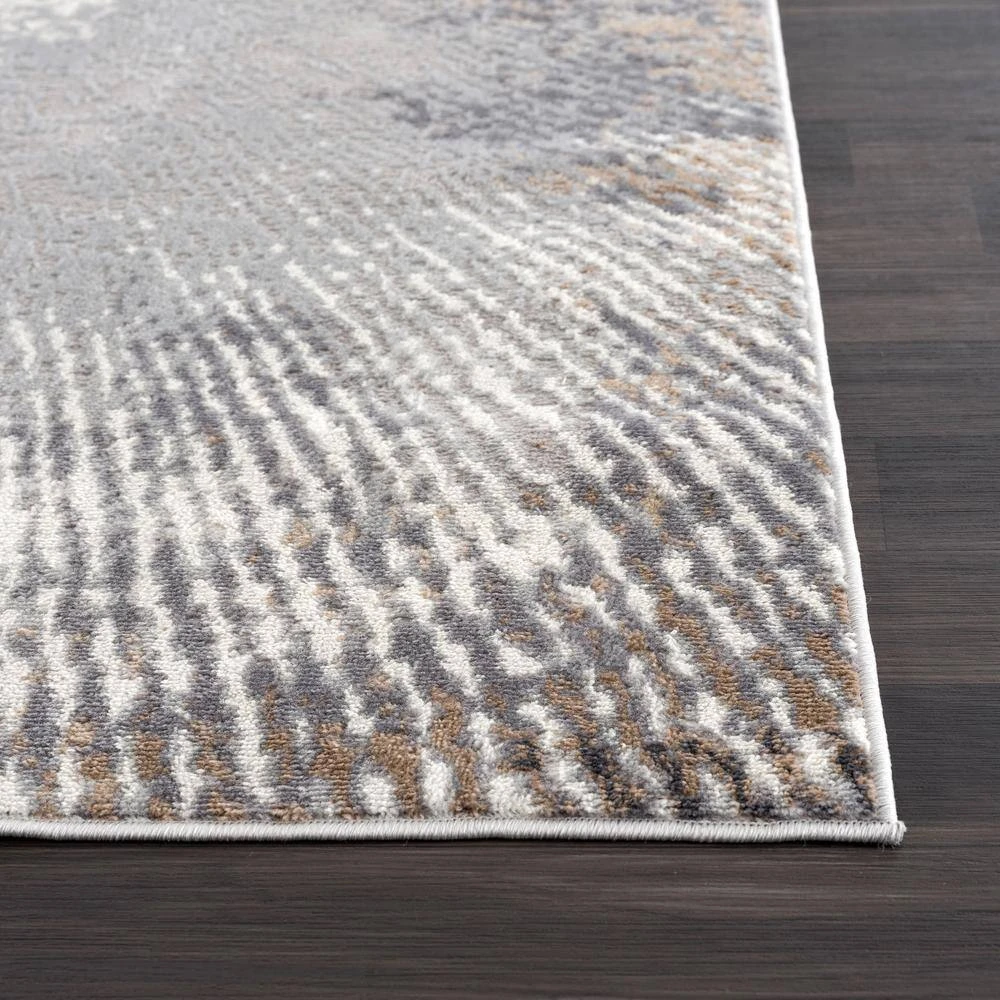 Dune Grey 4 ft. x 6 ft. Abstract Polypropylene Area Rug by Abani - Image 3