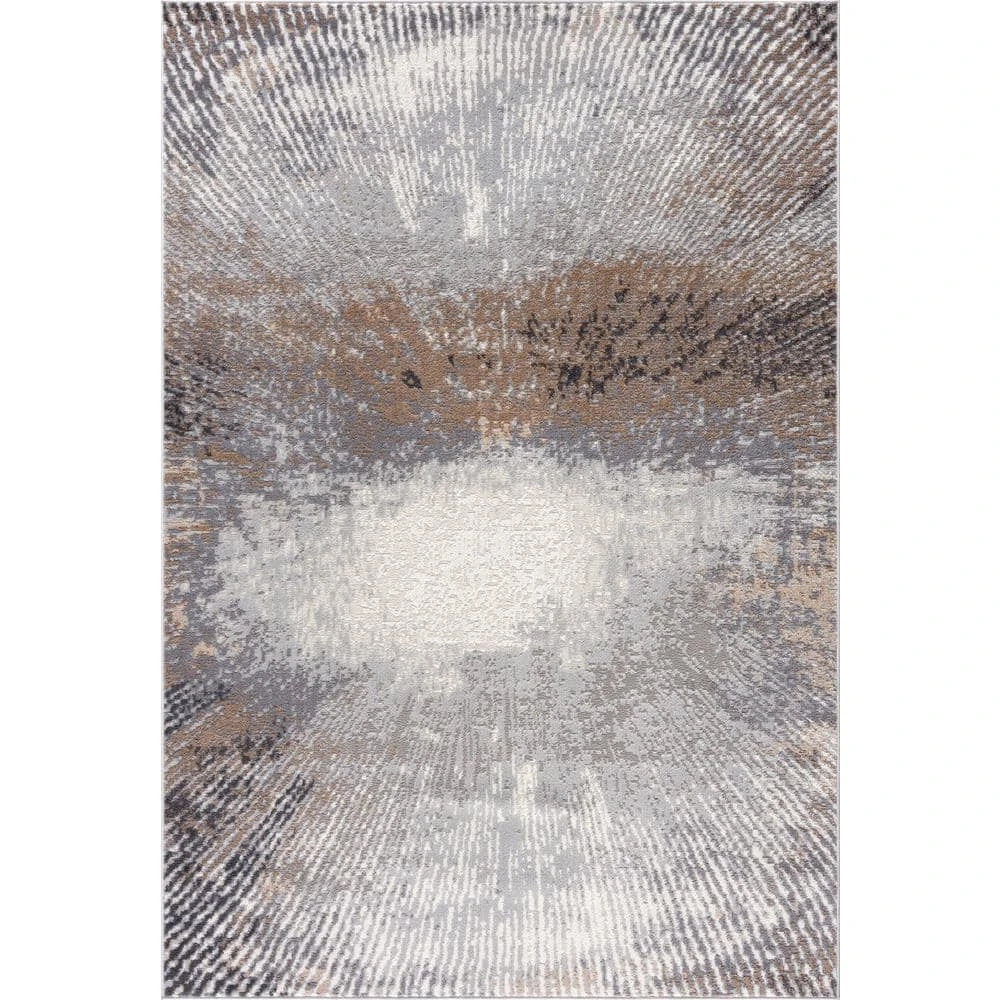 Dune Grey 4 ft. x 6 ft. Abstract Polypropylene Area Rug by Abani