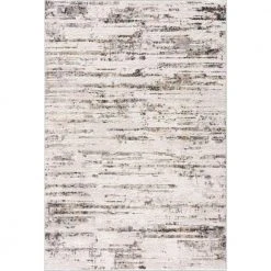 Dune Grey 5.3 ft. x 7.6 ft. Striped Polypropylene Area Rug by Abani