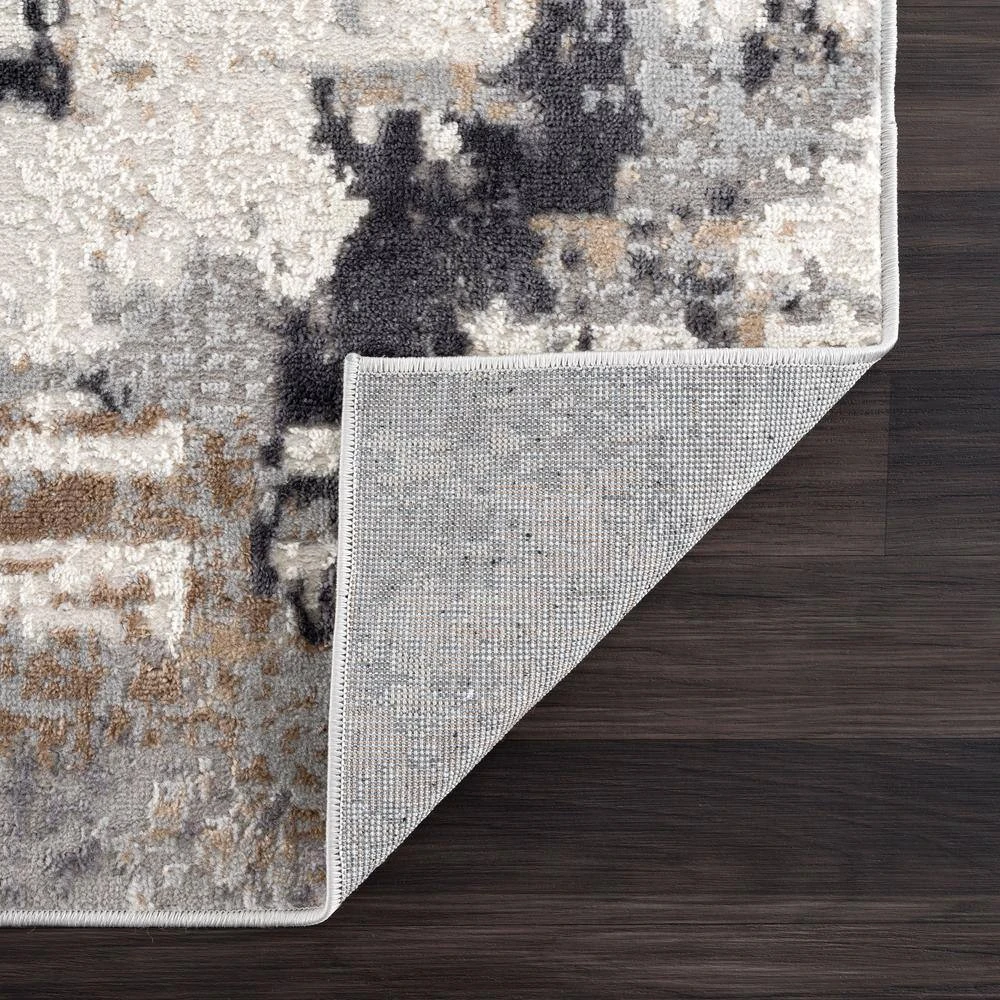 Dune Grey 4 ft. x 6 ft. Distressed Polypropylene Area Rug by Abani - Image 5