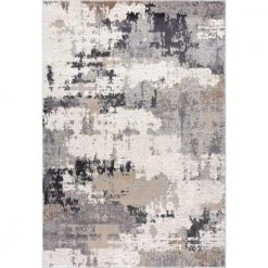 Dune Grey 4 ft. x 6 ft. Distressed Polypropylene Area Rug by Abani