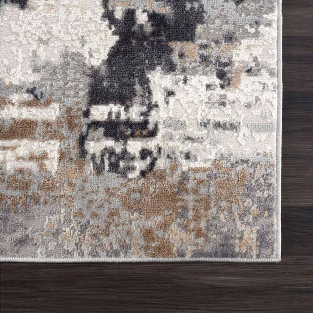 Dune Grey 4 ft. x 6 ft. Distressed Polypropylene Area Rug by Abani - Image 2