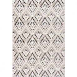 Dune Grey 5.3 ft. x 7.6 ft. Geometric Polypropylene Area Rug by Abani
