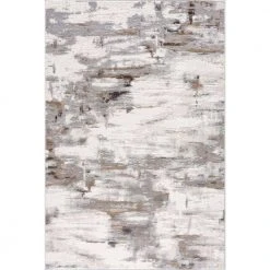 Dune Grey 4 ft. x 6 ft. Abstract Polypropylene Area Rug by Abani