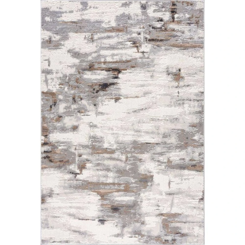 Dune Grey 4 ft. x 6 ft. Abstract Polypropylene Area Rug by Abani