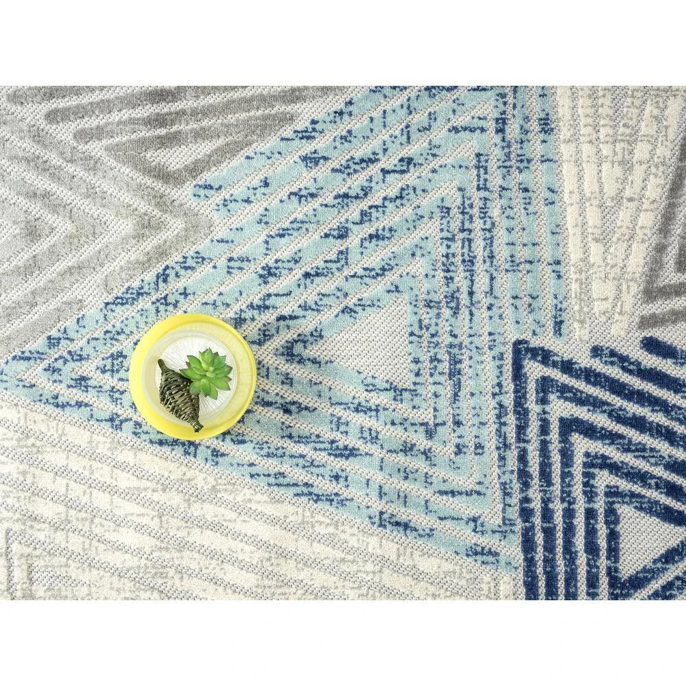 Hampton Grey 6 ft. x 9 ft. Geometric Polypropylene Area Rug by Abani - Image 5