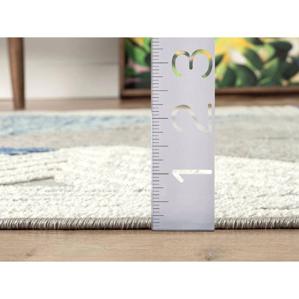 Hampton Grey 6 ft. x 9 ft. Geometric Polypropylene Area Rug by Abani - Image 6