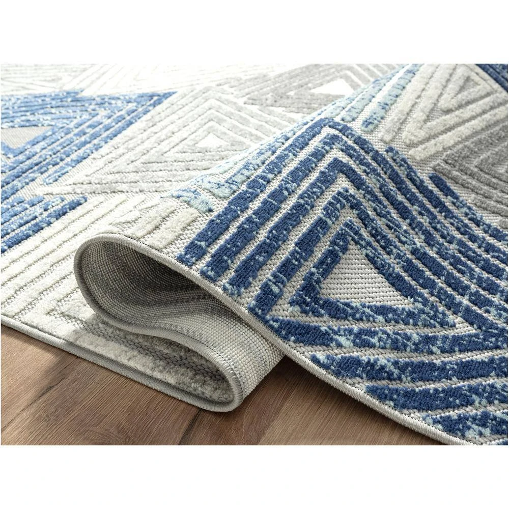 Hampton Grey 6 ft. x 9 ft. Geometric Polypropylene Area Rug by Abani - Image 4