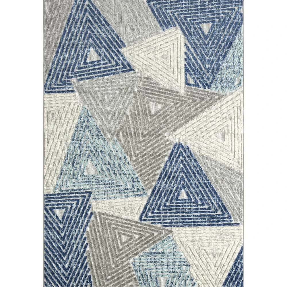 Hampton Grey 6 ft. x 9 ft. Geometric Polypropylene Area Rug by Abani