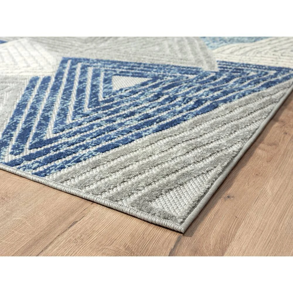 Hampton Grey 6 ft. x 9 ft. Geometric Polypropylene Area Rug by Abani - Image 3
