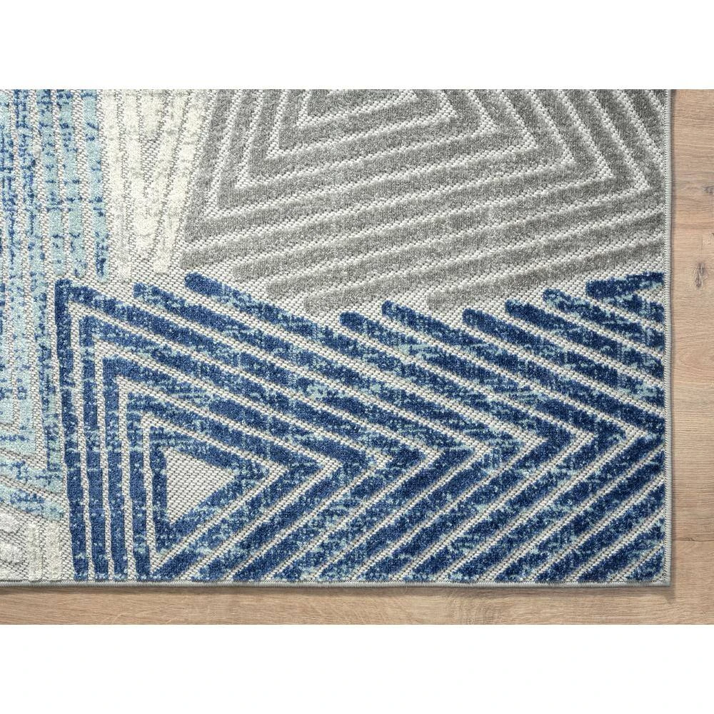 Hampton Grey 6 ft. x 9 ft. Geometric Polypropylene Area Rug by Abani - Image 2