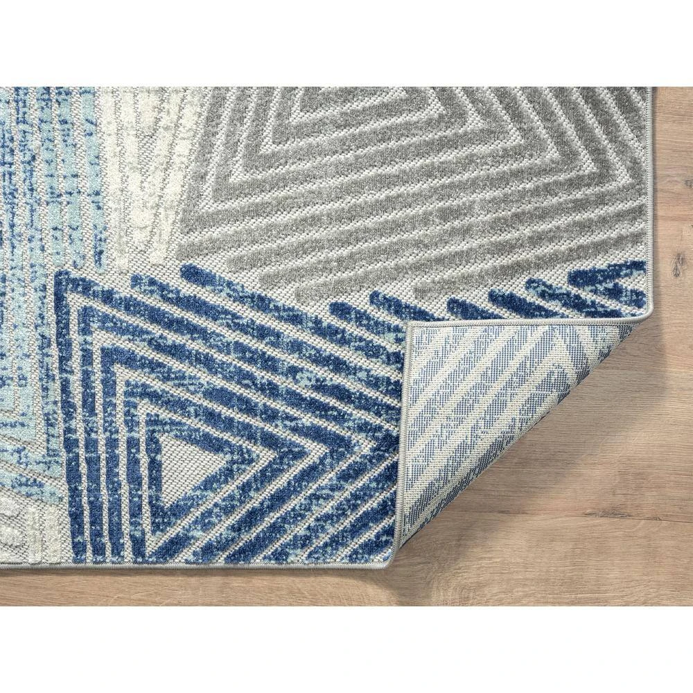 Hampton Grey 6 ft. x 9 ft. Geometric Polypropylene Area Rug by Abani - Image 7