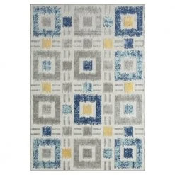 Hampton Grey 6 ft. x 9 ft. Geometric Polypropylene Area Rug by Abani