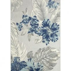 Hampton Grey 4 ft. x 6 ft. Floral Polypropylene Area Rug by Abani