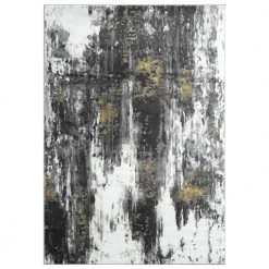 Luna Grey 5.3 ft. x 7.6 ft. Abstract Polyester Area Rug by Abani