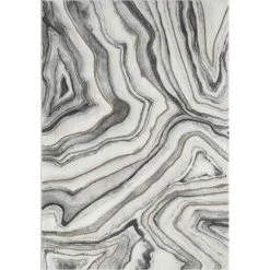 Luna Grey 7 ft. 9 in. x 10 ft. 2 in. Abstract Polyester Area Rug by Abani