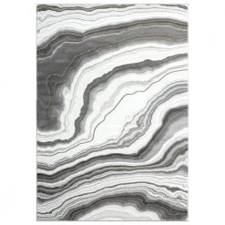 Luna Grey 7.9 ft. x 10.2 ft. Abstract Polyester Area Rug by Abani