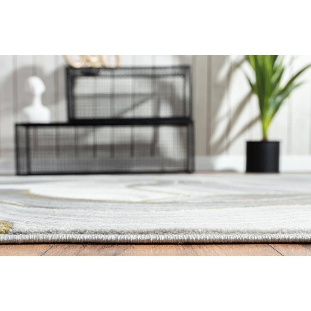 Luna Grey 4 ft. x 6 ft. Abstract Polyester Area Rug by Abani - Image 5