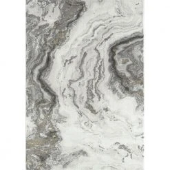 Luna Grey 4 ft. x 6 ft. Distressed Polyester Area Rug by Abani