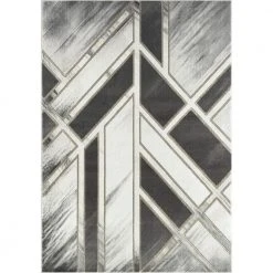 Luna Grey 4 ft. x 6 ft. Geometric Polyester Area Rug by Abani
