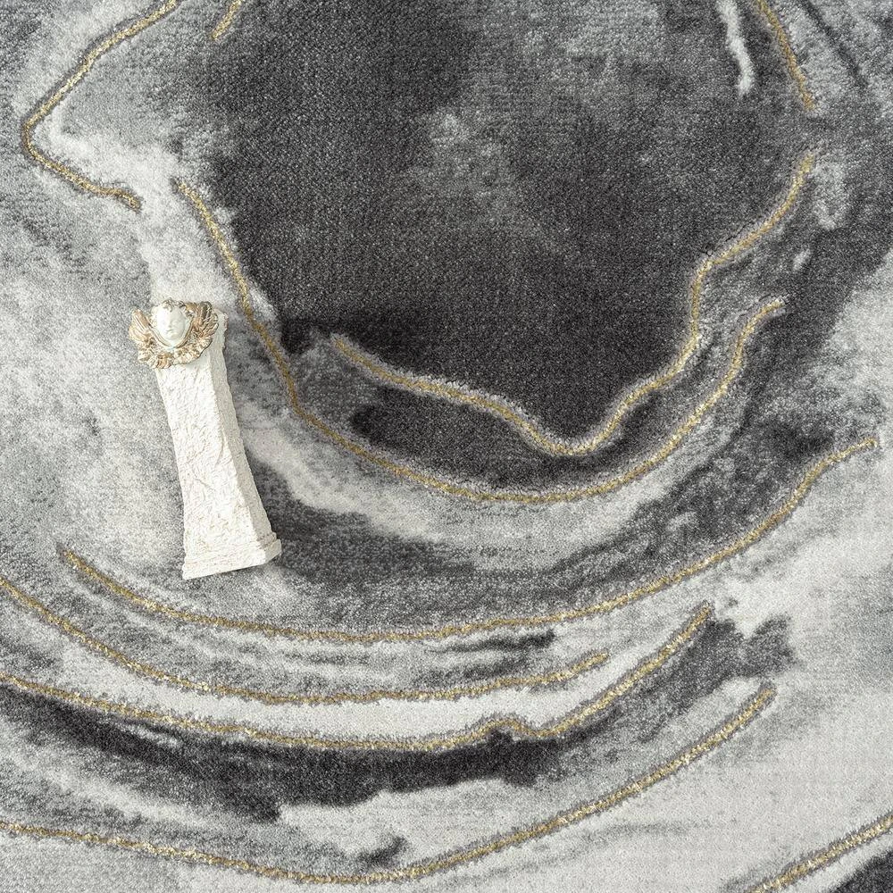 Luna Grey 5 ft. 3 in. x 7 ft. 6 in. Abstract Polyester Area Rug by Abani - Image 5