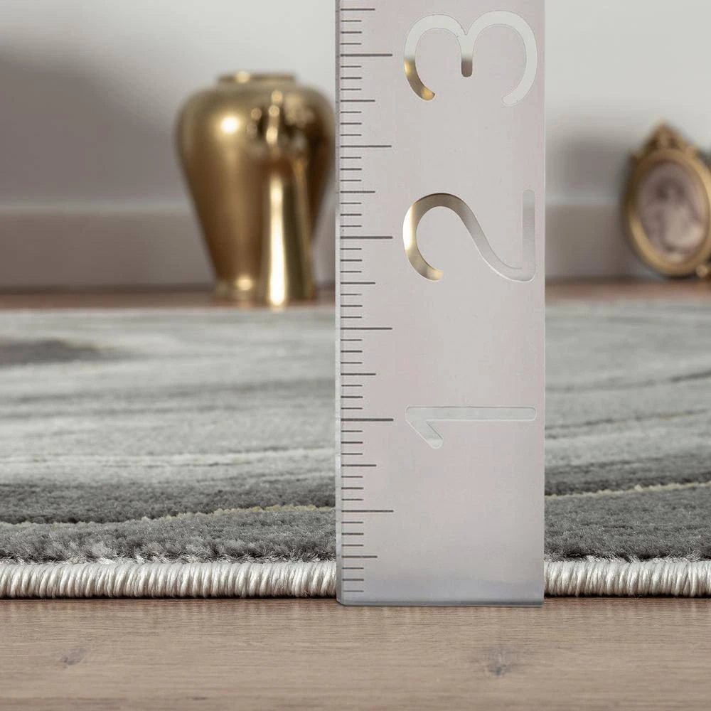 Luna Grey 5 ft. 3 in. x 7 ft. 6 in. Abstract Polyester Area Rug by Abani - Image 6