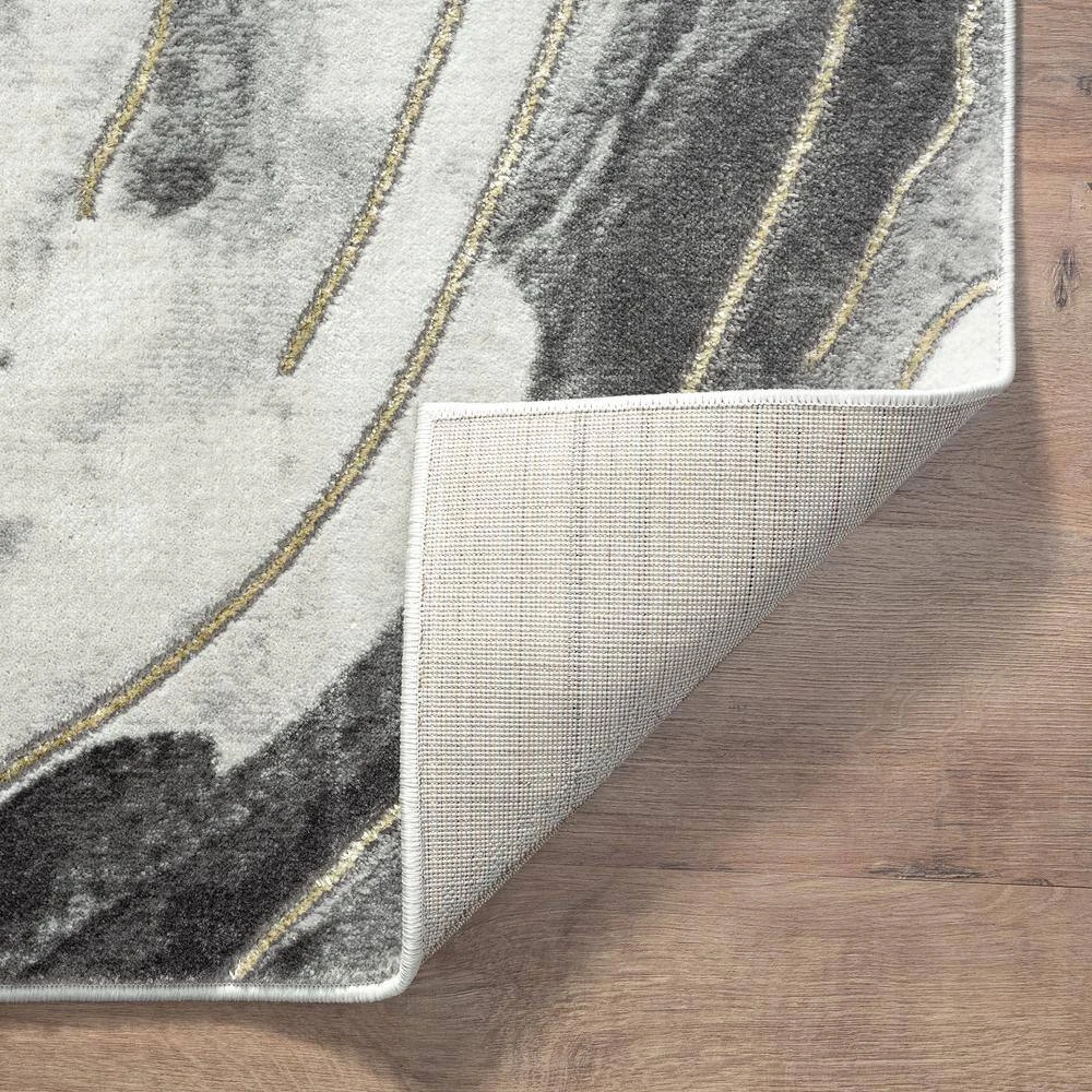 Luna Grey 5 ft. 3 in. x 7 ft. 6 in. Abstract Polyester Area Rug by Abani - Image 7