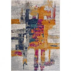 Malibu Grey 4 ft. x 6 ft. Abstract Polypropylene Area Rug by Abani