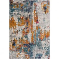 Malibu Grey 4 ft. x 6 ft. Abstract Polypropylene Area Rug by Abani