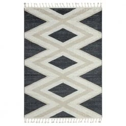 Tulum Grey 5.3 ft. x 7.6 ft. Abstract Polypropylene Area Rug by Abani