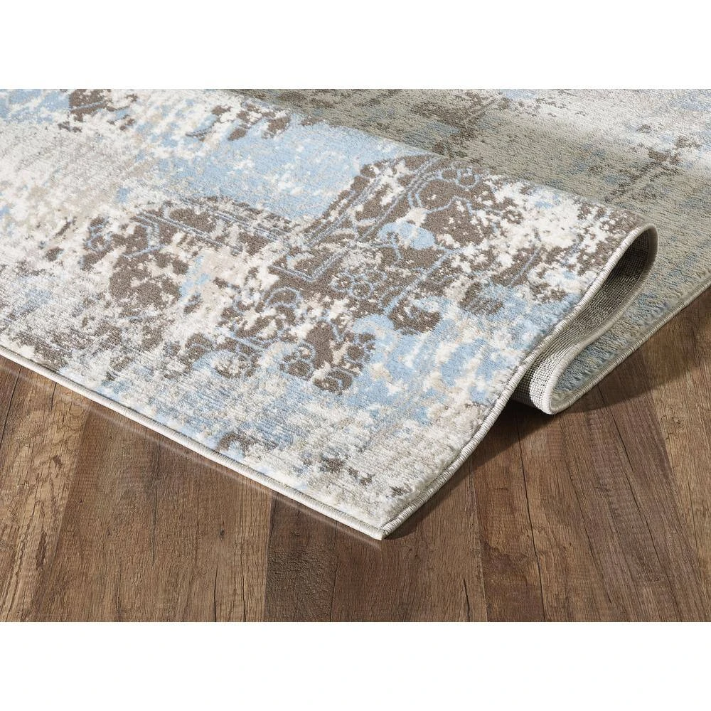 Urbana Grey 3 ft. x 5 ft. Distressed Polypropylene Area Rug by Abani - Image 5