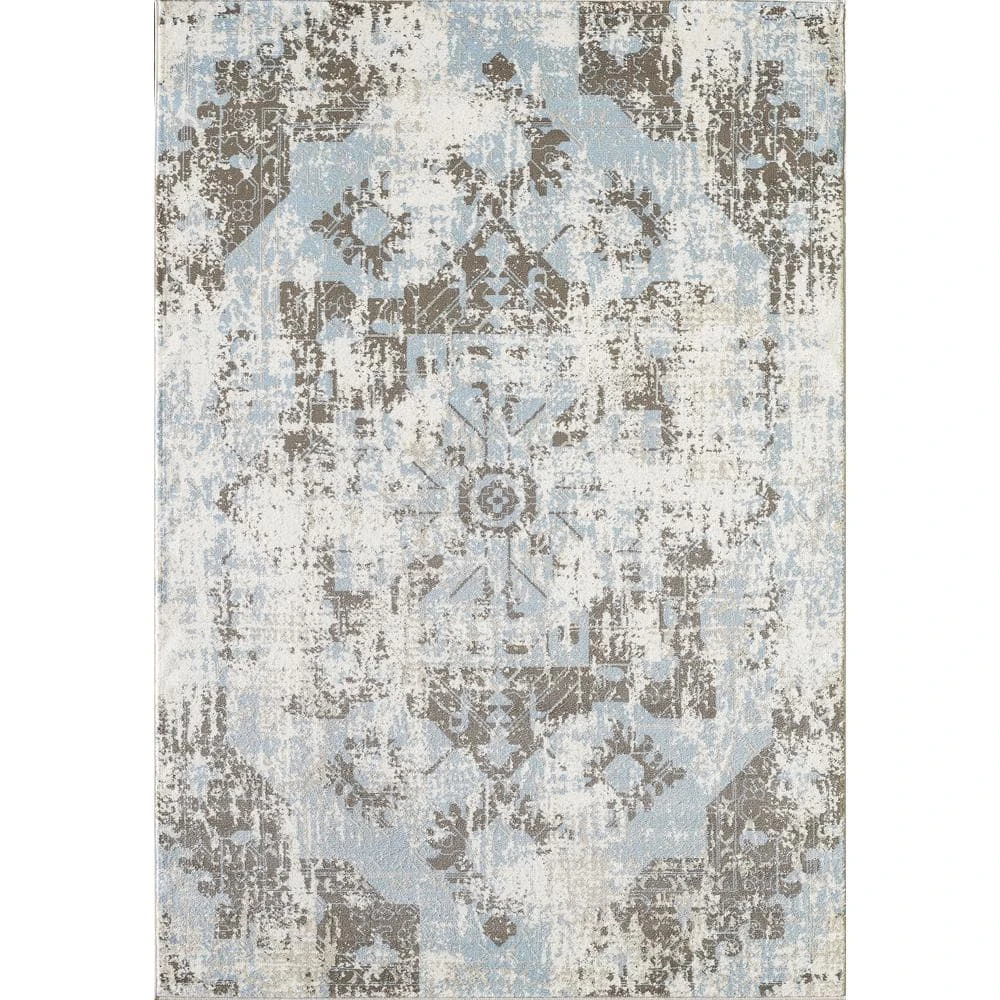 Urbana Grey 3 ft. x 5 ft. Distressed Polypropylene Area Rug by Abani