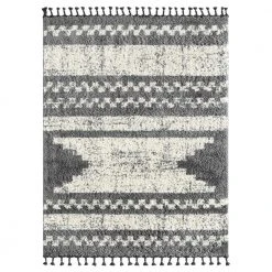 Willow Grey 6 ft. x 9 ft. Shag Polypropylene Area Rug by Abani