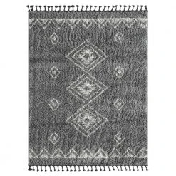 Willow Grey 7 ft. 9 in. x 10 ft. 2 in. Shag Polypropylene Area Rug by Abani