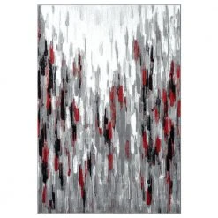 Porto Grey/Red 6 ft. x 9 ft. Abstract Polypropylene Area Rug by Abani