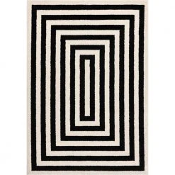 Casa Ivory 6 ft. x 9 ft. Abstract Polypropylene Area Rug by Abani