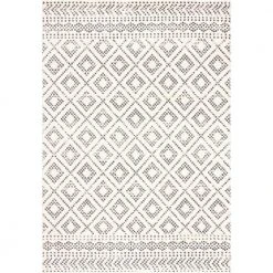 Casa Ivory 7 ft. 9 in. x 10 ft. 2 in. Geometric Polypropylene Area Rug by Abani