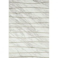 Luna Ivory 6 ft. x 9 ft. Striped Polyester Area Rug by Abani