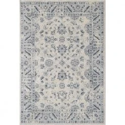 Troy Ivory 5.3 ft. x 7.6 ft. Oriental Polypropylene Area Rug by Abani
