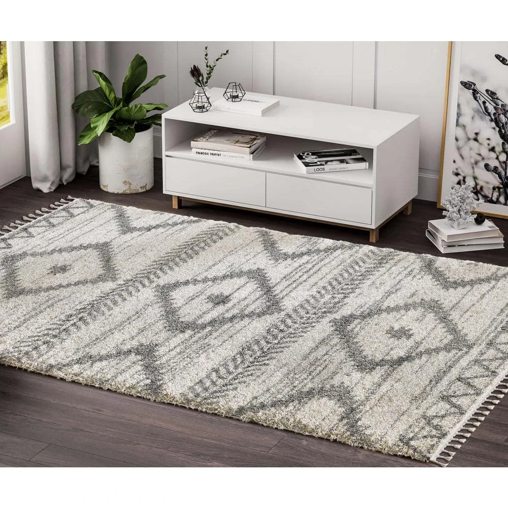 Willow Ivory 6 ft. x 9 ft. Moroccan Polypropylene Area Rug by Abani - Image 7